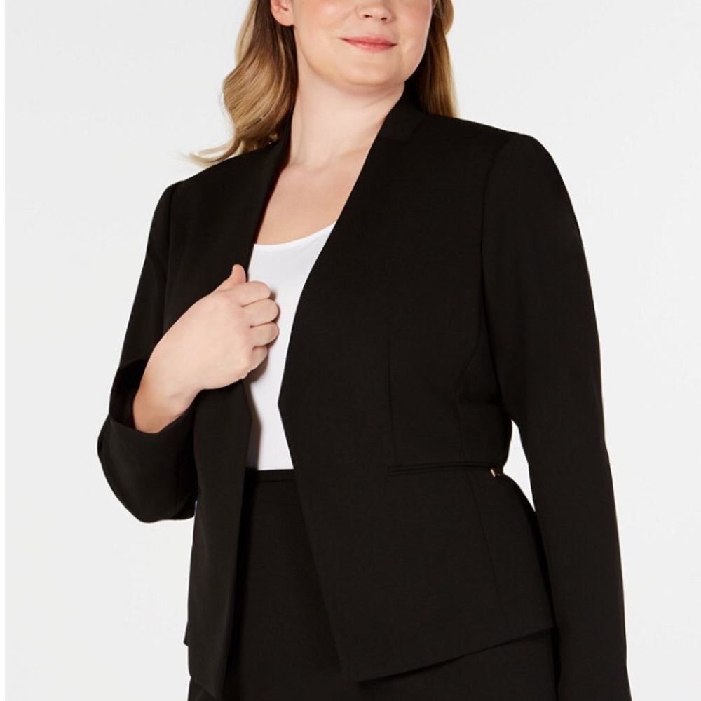 Calvin Klein Open Front Soft Crepe Blazer